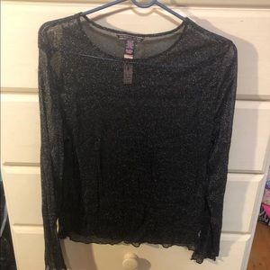 black sheer sparkly top